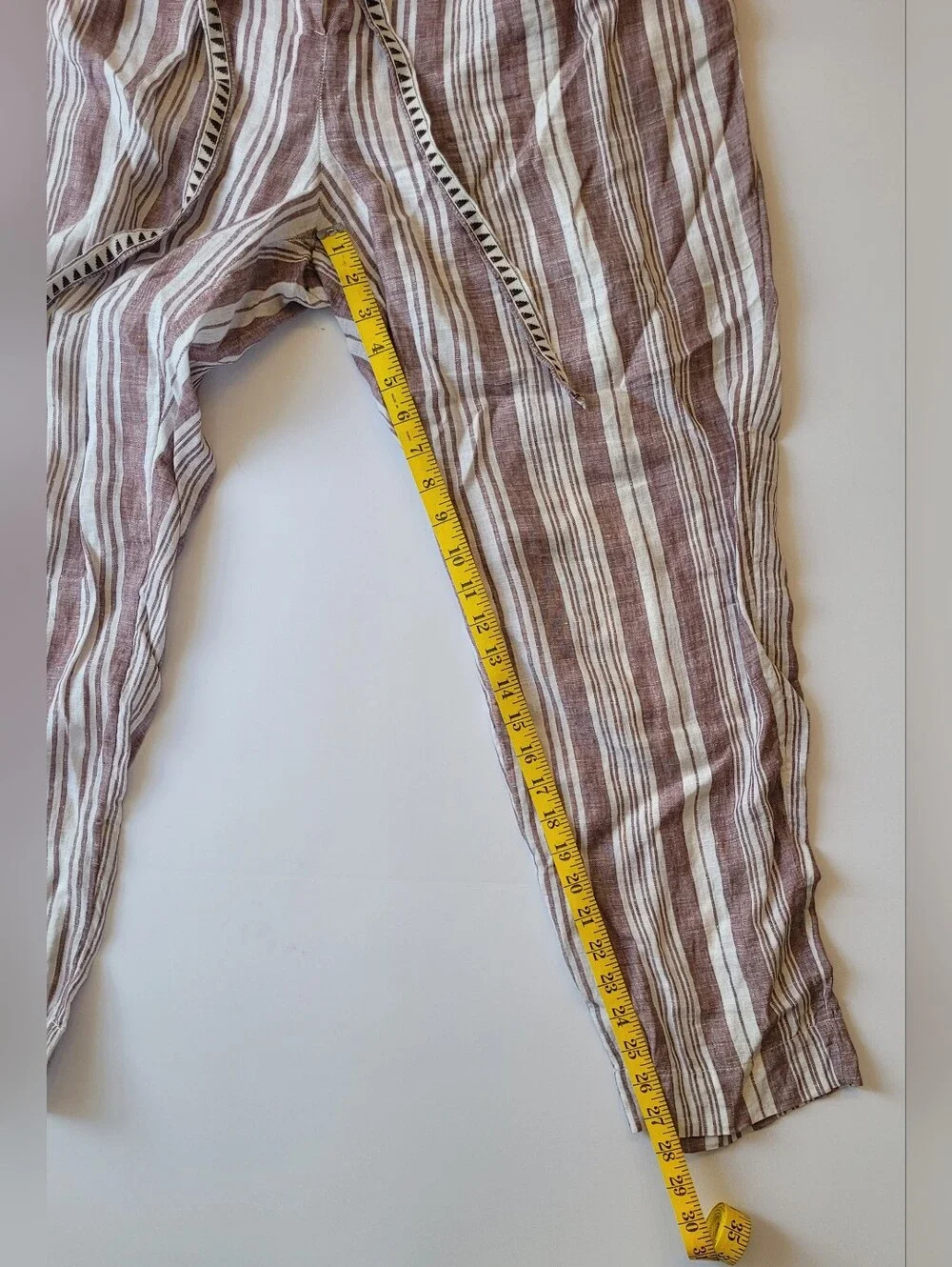 LemLem x H&M Resort Stripe Linen Paperbag Pants Large Excellent Condition